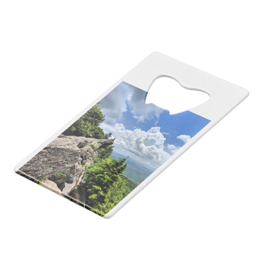 Blue Ridge Mountain, North Carolina Creditkaart Flessenopener (Achterkant Gekanteld)