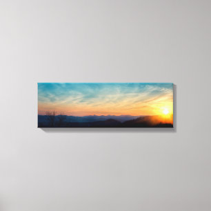 Blue Ridge Mountain Sunset Canvas Afdruk