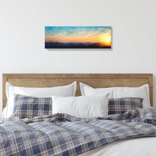 Blue Ridge Mountain Sunset Canvas Afdruk (Insitu (Slaapkamer))