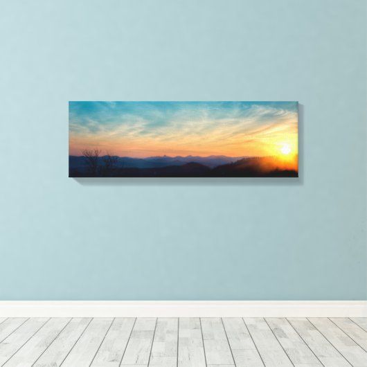 Blue Ridge Mountain Sunset Canvas Afdruk (Insitu (Houten vloer))