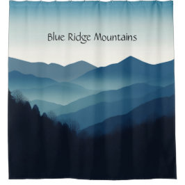 Blue Ridge Mountains, aanpasbaar Douchegordijn