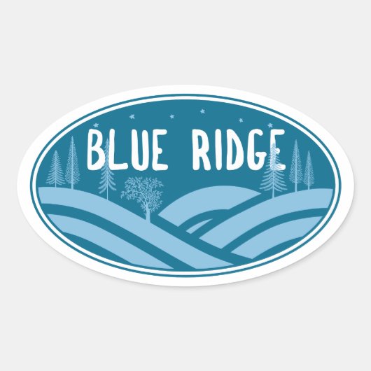 Blue Ridge Mountains buiten Ovale Sticker (Voorkant)