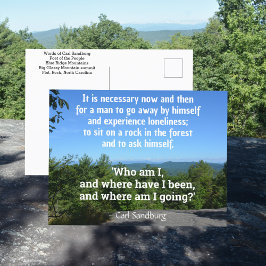Blue Ridge Mountains Carl Sandburg citaat Briefkaart