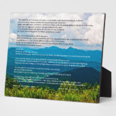 Blue Ridge Mountains Desiderata Plaque Fotoplaat (Zijkant)