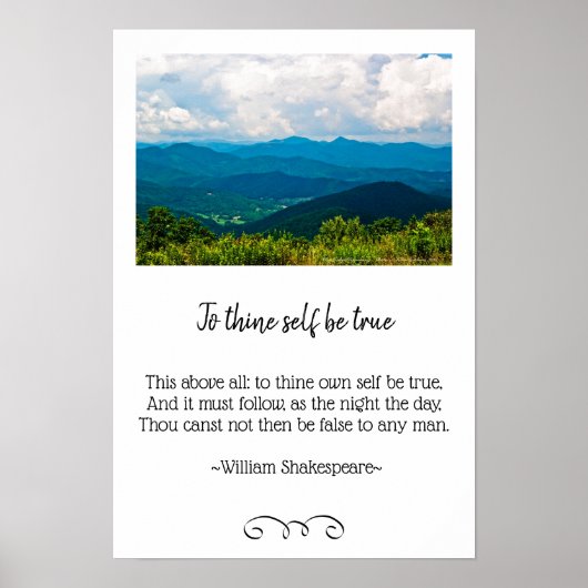 Blue Ridge Mountains en Hamlet Quote Photo Poster (Voorkant)