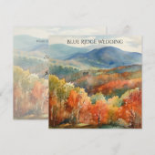 Blue Ridge Mountains Fall Watercolor Wedding Kaart (Voorkant / Achterkant)