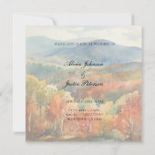 Blue Ridge Mountains Fall Watercolor Wedding Kaart (Achterkant)