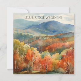 Blue Ridge Mountains Fall Watercolor Wedding Kaart