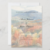 Blue Ridge Mountains Fall Watercolor Wedding  Kaart (Achterkant)
