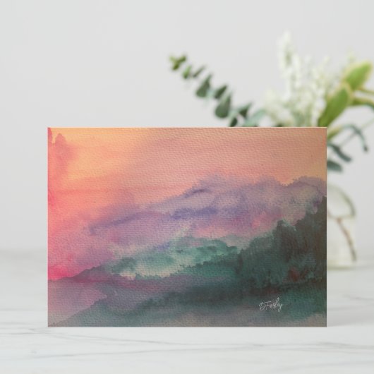 Blue Ridge Mountains Flat-kaart Aankondiging (Staand voorkant)