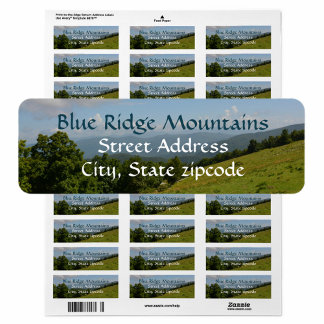 Blue Ridge Mountains Fotografische Retouradres Etiket