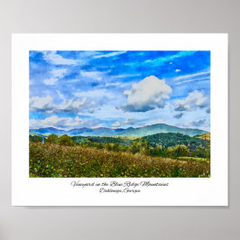 Blue Ridge Mountains Georgia Vineyard Waterverf Poster