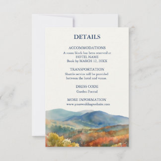 Blue Ridge Mountains Herfst Aquarel Bruiloft Bedankkaart