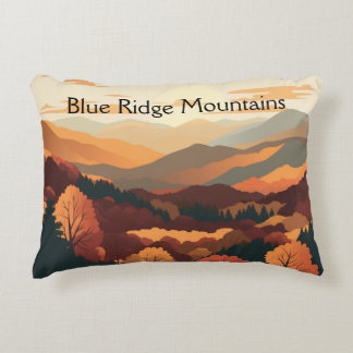 Blue Ridge Mountains Herfstloof Retro Reis Accent Kussen
