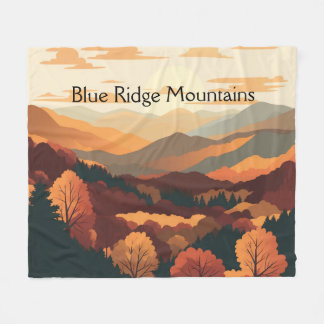 Blue Ridge Mountains Herfstloof Retro Reis Fleece Deken