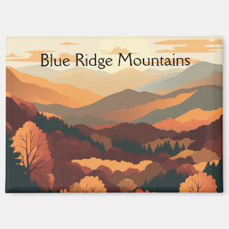 Blue Ridge Mountains Herfstloof Retro Reis Magneet