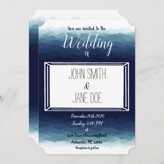 Blue Ridge Mountains huwelijksuitnodiging Kaart (Voorkant / Achterkant)