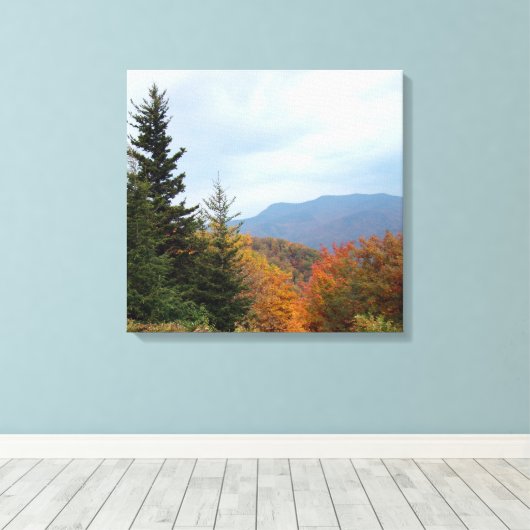 Blue Ridge Mountains in Herfst Canvas Afdruk (Insitu (Houten vloer))