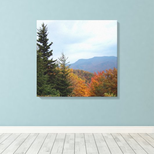 Blue Ridge Mountains in Herfst Canvas Afdruk (Insitu (Houten vloer))