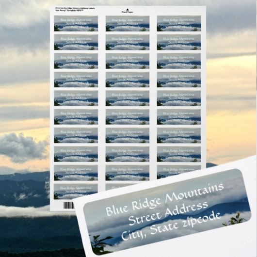 Blue Ridge Mountains in Wolken Etiket