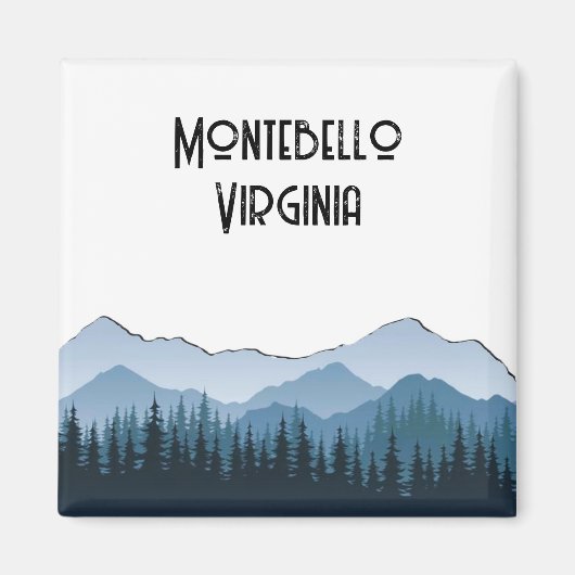 Blue Ridge Mountains, Montebello aanpasbaar Magneet (Voorkant)