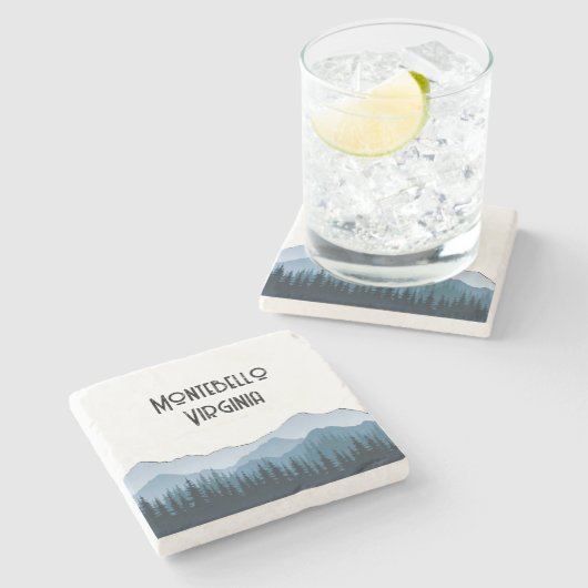Blue Ridge Mountains, Montebello aanpasbaar Stenen Onderzetter (Zijkant)