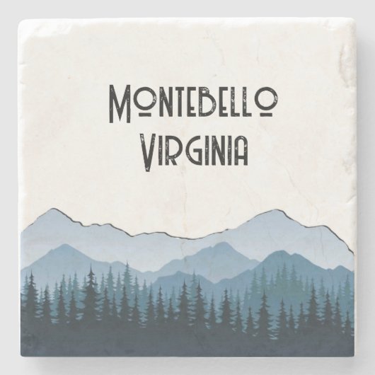 Blue Ridge Mountains, Montebello aanpasbaar Stenen Onderzetter (Voorkant)