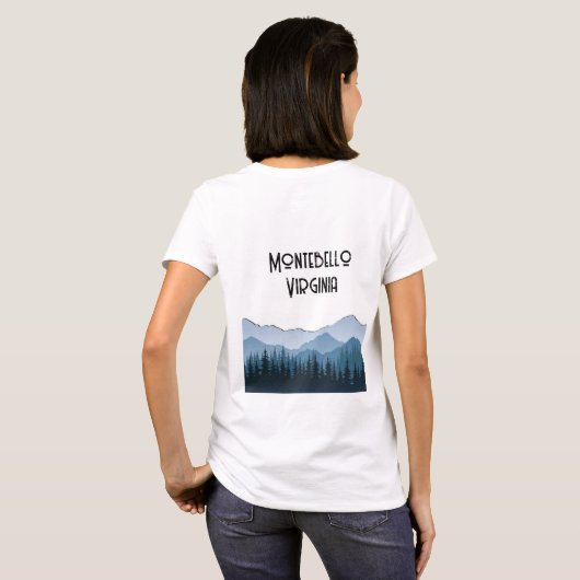 Blue Ridge Mountains, Montebello aanpasbaar T-shirt (Achterkant volledig)