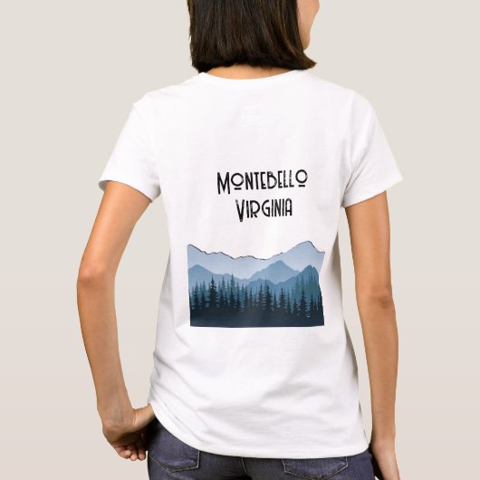 Blue Ridge Mountains, Montebello aanpasbaar T-shirt (Achterkant)