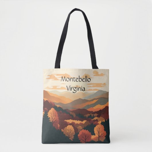 Blue Ridge Mountains, Montebello aanpasbaar Tote Bag (Voorkant)