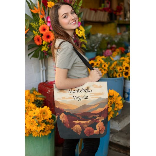 Blue Ridge Mountains, Montebello aanpasbaar Tote Bag