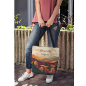 Blue Ridge Mountains, Montebello aanpasbaar Tote Bag