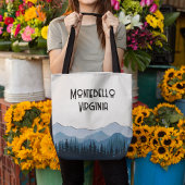 Blue Ridge Mountains, Montebello aanpasbaar Tote Bag