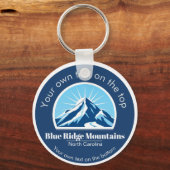 Blue Ridge Mountains NC skioord souvenir Sleutelhanger (Voorkant)