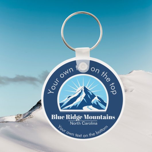 Blue Ridge Mountains NC skioord souvenir Sleutelhanger