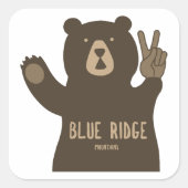 Blue Ridge Mountains Peace Bear Vierkante Sticker (Voorkant)