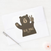 Blue Ridge Mountains Peace Bear Vierkante Sticker (Envelop)