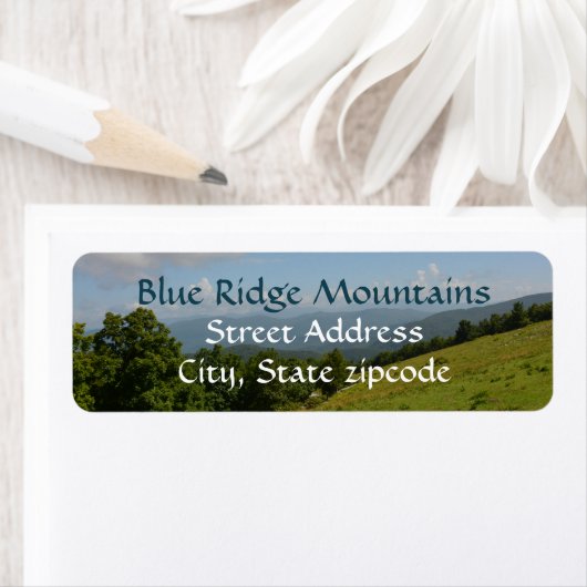 Blue Ridge Mountains Photographic Return Address Etiket (Insitu)