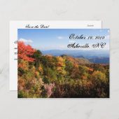 Blue Ridge Mountains redden de datum Aankondigingskaart (Voorkant / Achterkant)