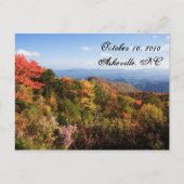 Blue Ridge Mountains redden de datum Aankondigingskaart (Voorkant)