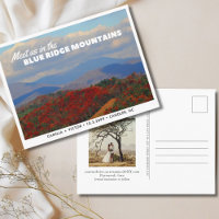 Blue Ridge Mountains redden van de datum Briefkaar
