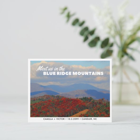 Blue Ridge Mountains redden van de datum Briefkaar Briefkaart (Staand voorkant)