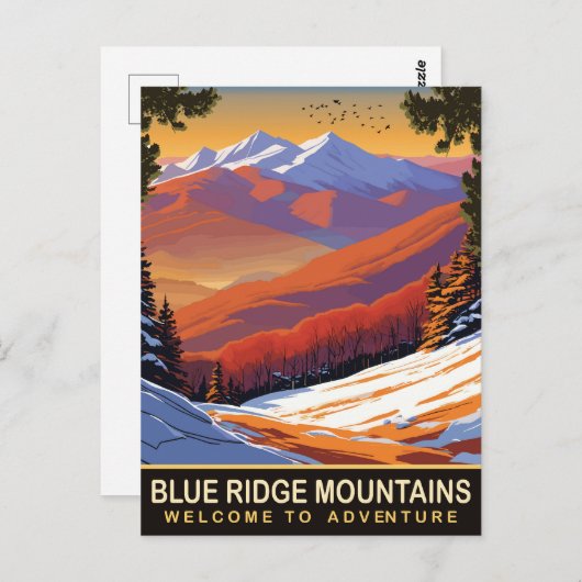 Blue Ridge Mountains, reizen Briefkaart (Voorkant / Achterkant)