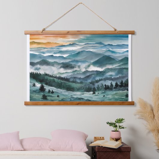 Blue Ridge Mountains schilderij Blue Ridge Parkway Hangend Wandkleed (Slaapkamer)