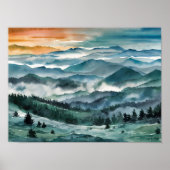 Blue Ridge Mountains schilderij Blue Ridge Parkway Poster (Voorkant)