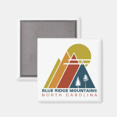 Blue Ridge Mountains  Sunset Souvenir 60s Magneet (Voorkant / Achterkant)