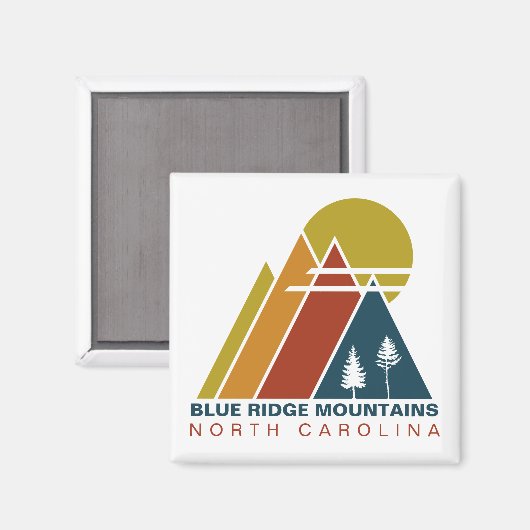 Blue Ridge Mountains  Sunset Souvenir 60s Magneet (Voorkant / Achterkant)