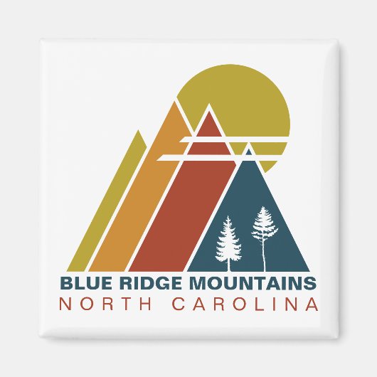 Blue Ridge Mountains  Sunset Souvenir 60s Magneet (Voorkant)