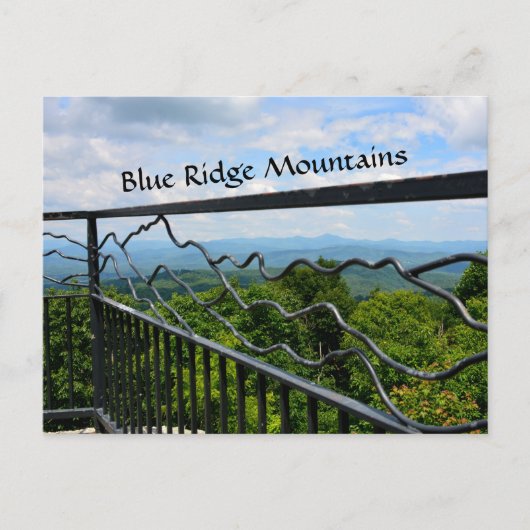 Blue Ridge Mountains Uitzicht Jump Off Rock NC Briefkaart (Voorkant)