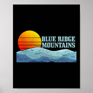 Blue Ridge Mountains Vintage Wandel Camping Cadeau Poster